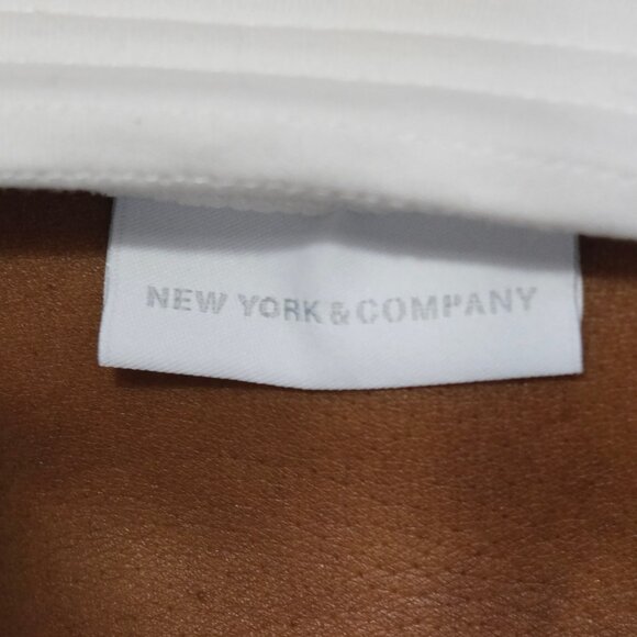 New York & Company White Cotton Knit Shift Dress Size Medium - Picture 9 of 11